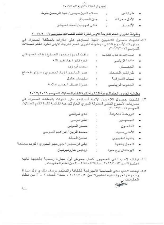 الإتحاد اللبناني يغرّم النجمة والأنصار ويسقط الميادين الى الدرجة الثانية